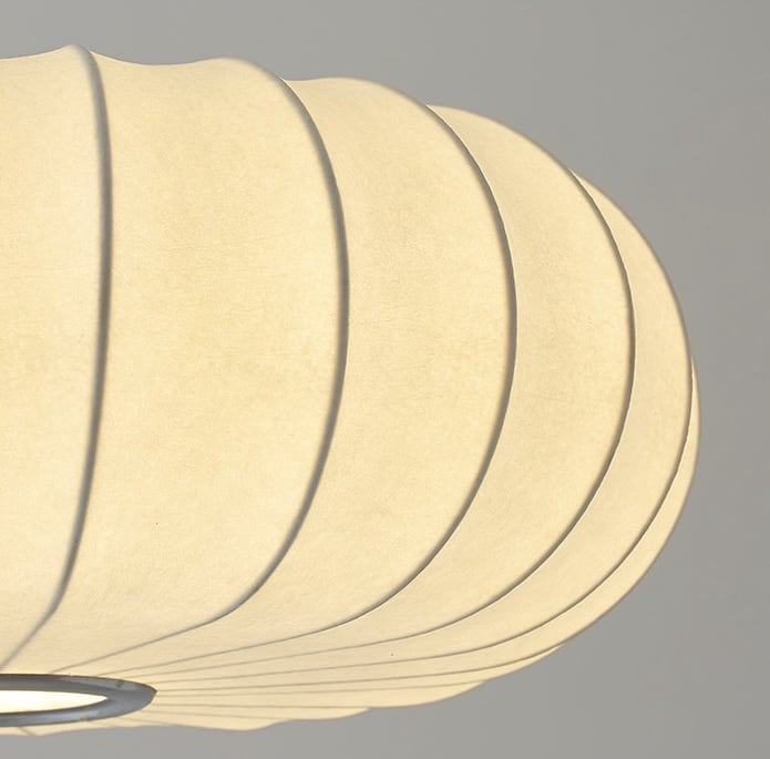 AKARI STYLE | Pumpkin Silk Pendant Light - Dense Weave Version