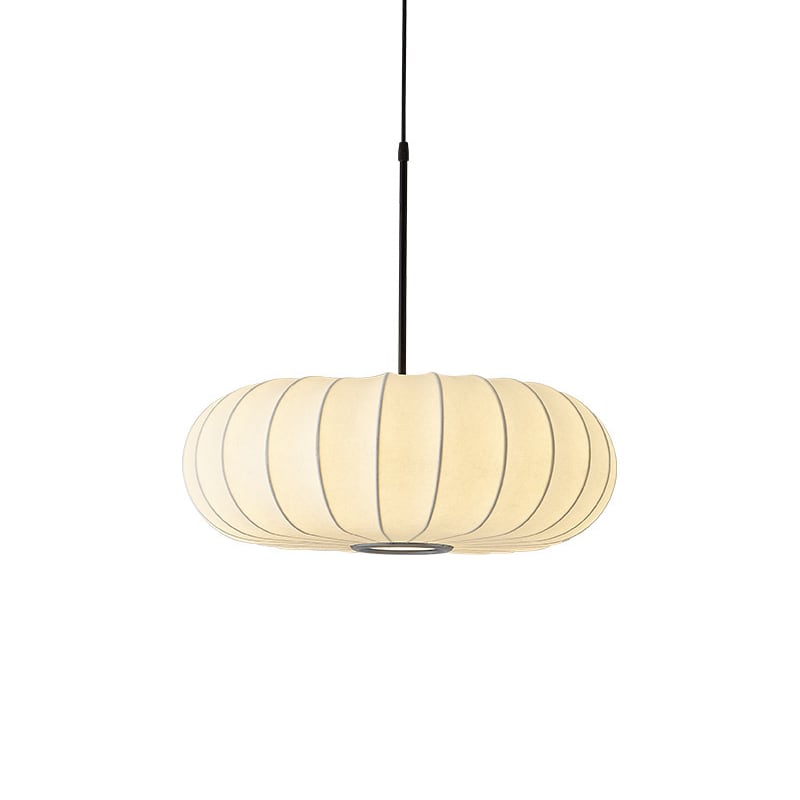 AKARI STYLE | Pumpkin Silk Pendant Light - Dense Weave Version