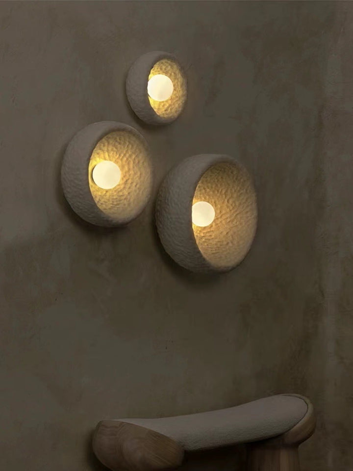 Bowl-shaped Wabi-Sabi Style Resin Sconce