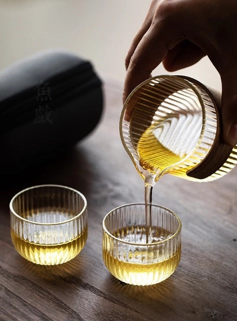 Kaori | Portable Glass Tea Set - One Pot Two Cups