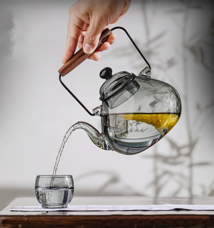 Toshiro | Smoky Gray Heat-resistant Glass Tea Kettle & Cup