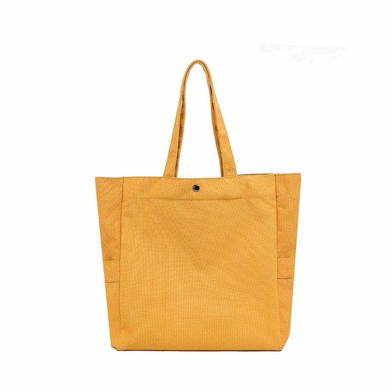 Solid Color Simple Canvas Tote Bag | Shoulder Bag - www.zawearystocks.com