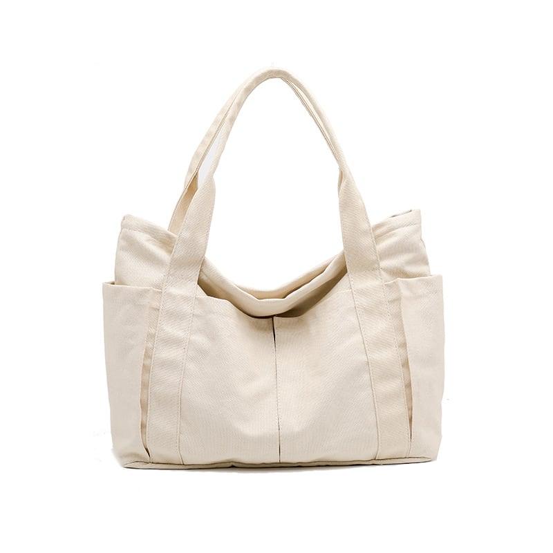 Oversize Functional Canvas Tote Bag | Shoulder Bag - www.zawearystocks.com