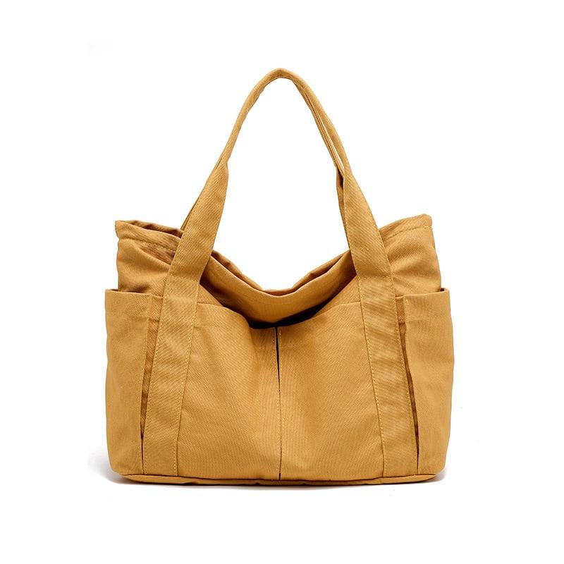Oversize Functional Canvas Tote Bag | Shoulder Bag - www.zawearystocks.com