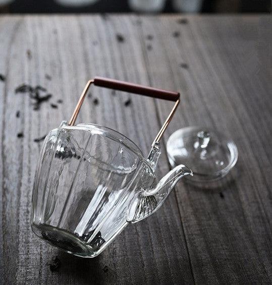 Japanese-style Heat-resistant Glass Handmade Hammer Pattern Small Teapot - www.zawearystocks.com