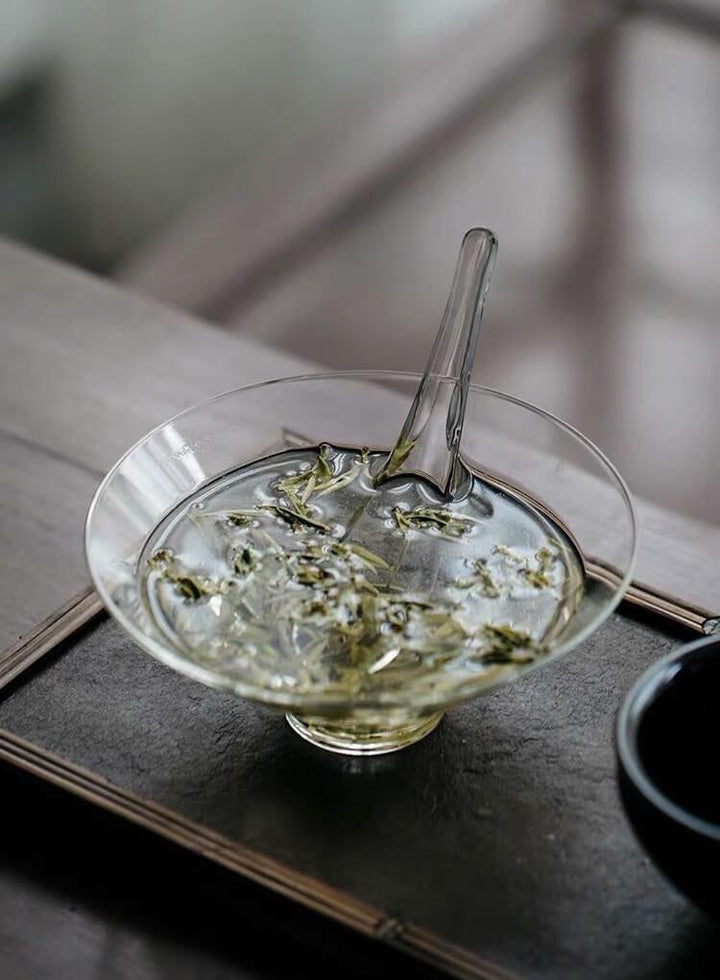 Japanese High Temperature Resistant Simple Glass Tea Bowl & Spoon Set ｜ Chawan Set - www.zawearystocks.com