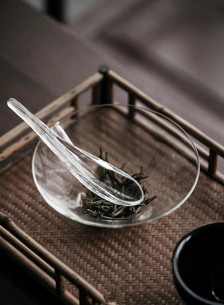 Japanese High Temperature Resistant Simple Glass Tea Bowl & Spoon Set ｜ Chawan Set - www.zawearystocks.com