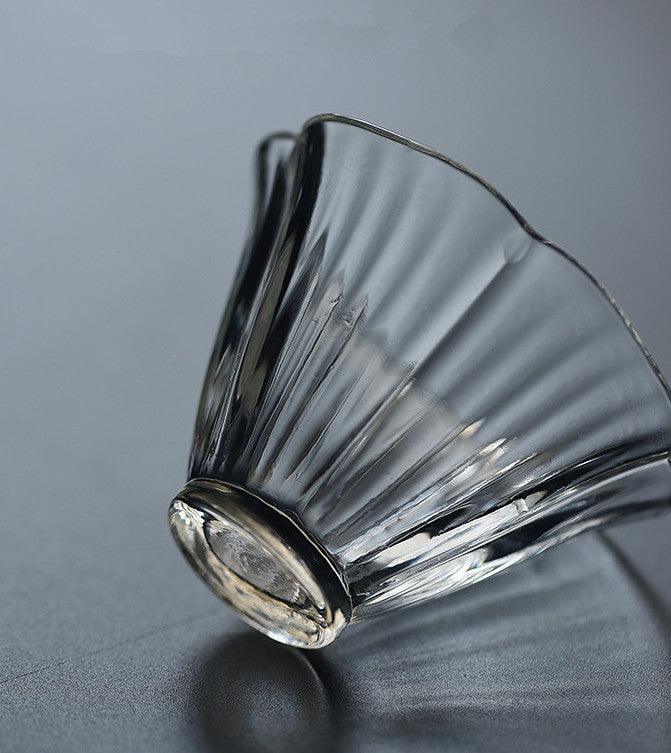 Japanese High Temperature Resistant Flower-shaped small glass tea cup - 6 pcs - www.zawearystocks.com