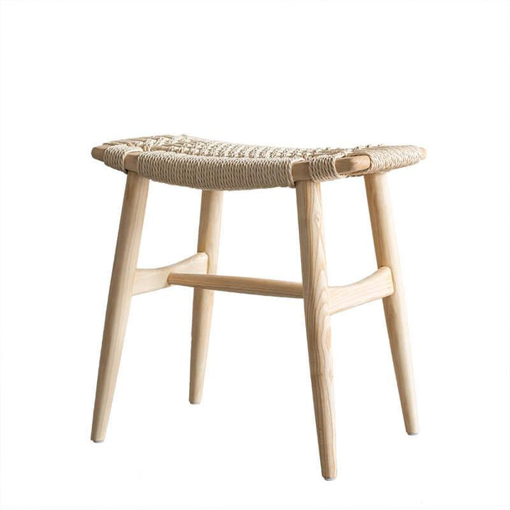 Tomomi- Solid Ash Wood & Kraft Paper Rope Makeup Stool | Dining Room Stool - www.zawearystocks.com