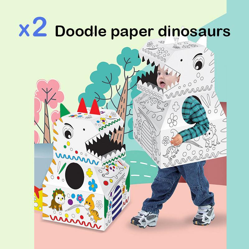 2 Doodle Paper Dinosaurs - www.zawearystocks.com