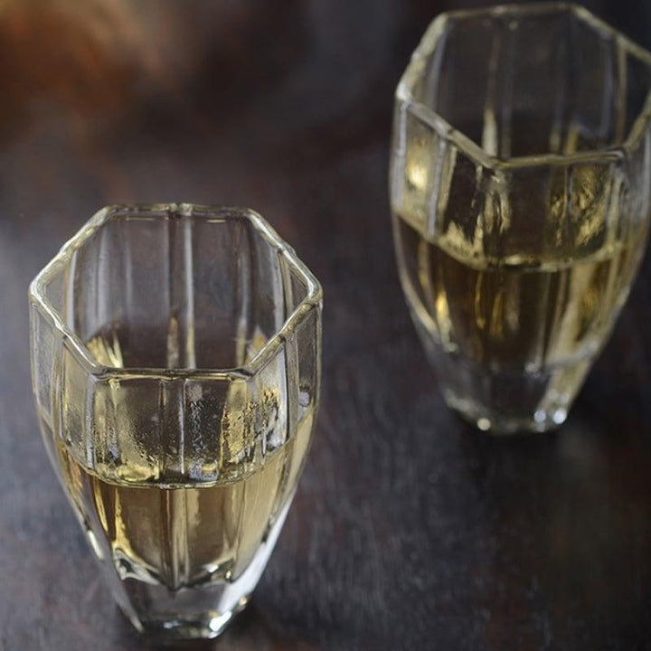 Japanese High Temperature Resistant Diamond-shaped Small Glass Tea Cup - 6 pcs - www.zawearystocks.com