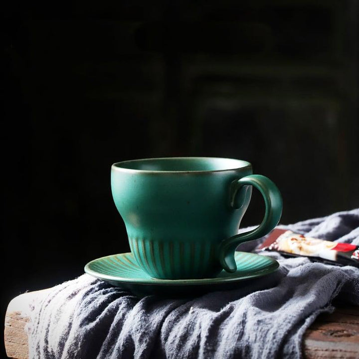 Ceramic Gourd Coffee Cup & Saucer Set | Gourd Mug Set - www.zawearystocks.com