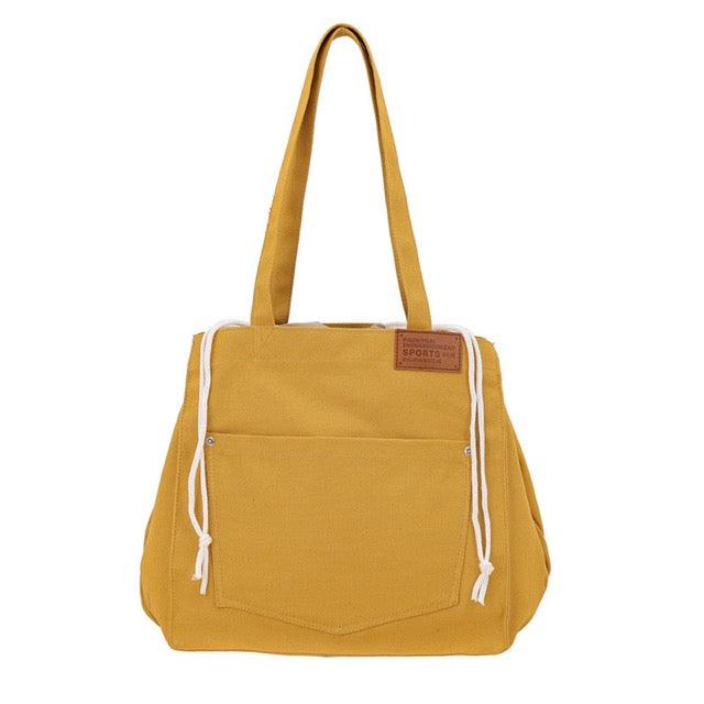 Functional Drawstring Canvas Tote Bag | Shoulder Bag | Hobo Bag - www.zawearystocks.com