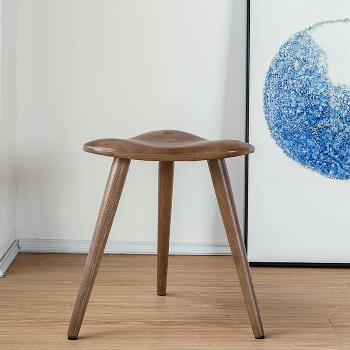 Tetsu - Solid Ash Wood Triangle Stool | Dining Stool