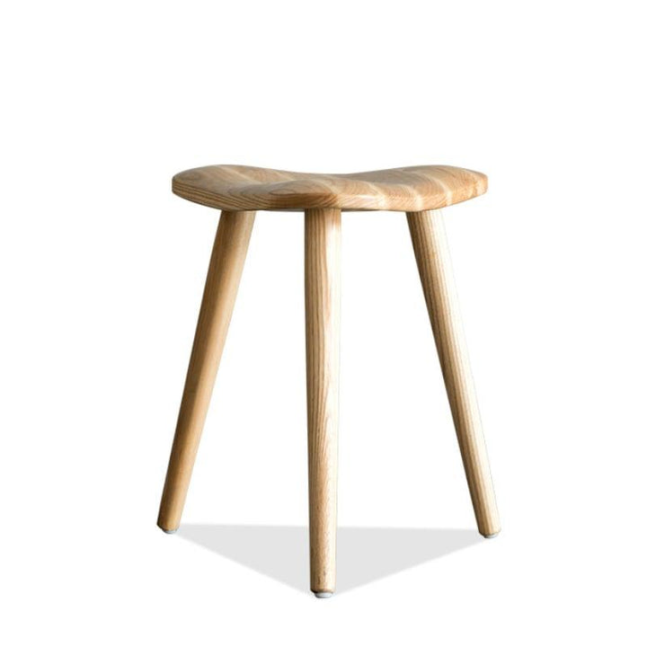 Tetsu - Wooden color Solid Ash Wood Triangle Stool - www.zawearystocks.com