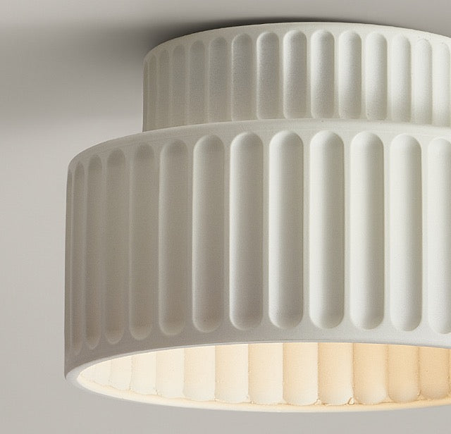 Genji Double-Layer Cream Cake |  Wabi-Sabi Style Resin Ceiling Light