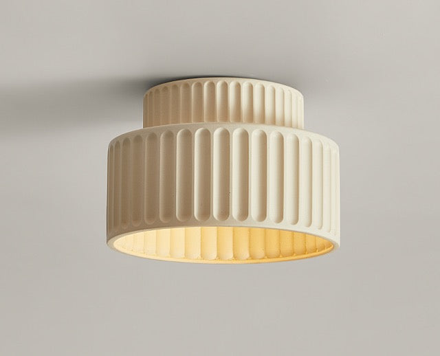 Genji Double-Layer Cream Cake |  Wabi-Sabi Style Resin Ceiling Light