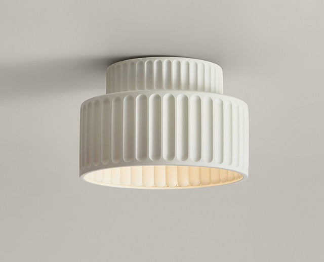 Genji Double-Layer Cream Cake |  Wabi-Sabi Style Resin Ceiling Light