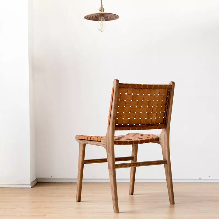 Juan - Solid Ash Wood & Leather Dining Chair - www.zawearystocks.com