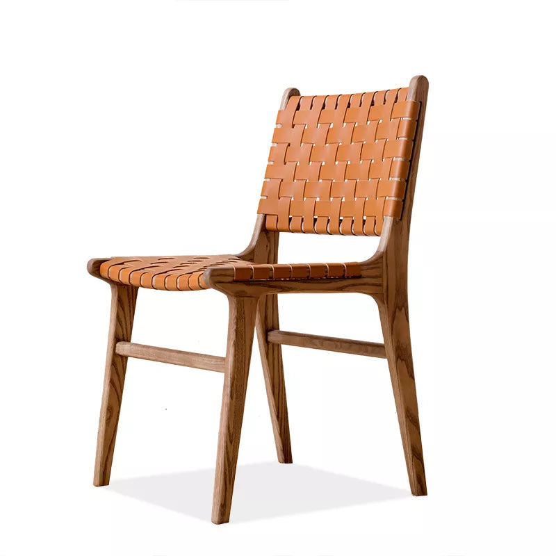 Juan - Solid Ash Wood & Leather Dining Chair - www.zawearystocks.com