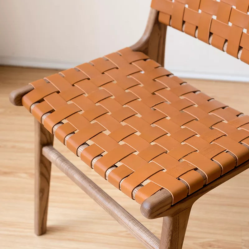 Juan - Solid Ash Wood & Leather Dining Chair - www.zawearystocks.com