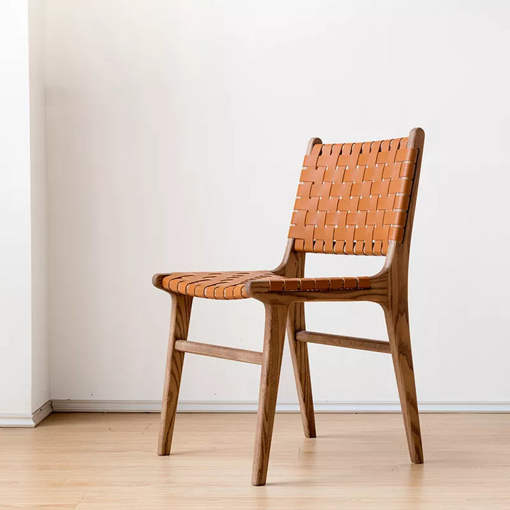 Juan - Solid Ash Wood & Leather Dining Chair - www.zawearystocks.com