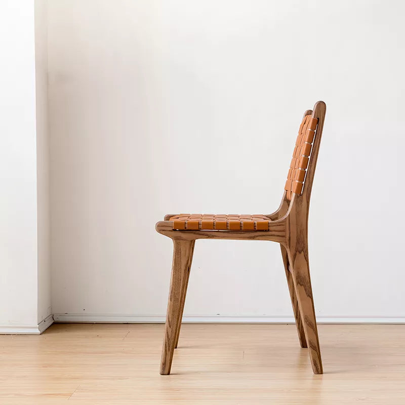 Juan - Solid Ash Wood & Leather Dining Chair - www.zawearystocks.com