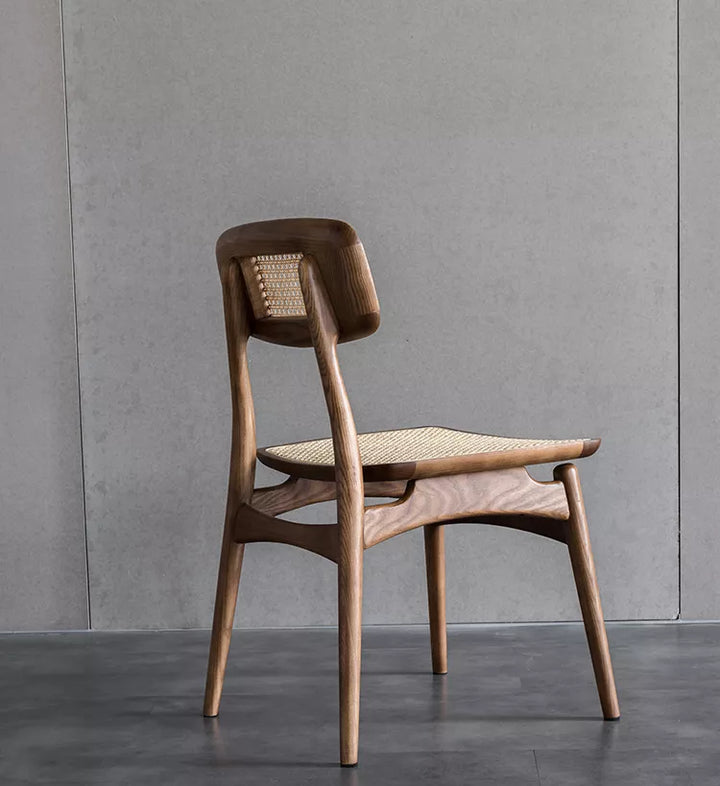 Oni - Ash Wood & Indonesian Water Vine Dinning Chair - Cherry Wood color - www.zawearystocks.com