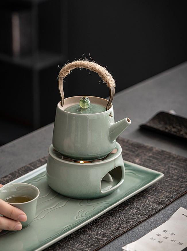 Japanese-style Ashtray Pottery Lifting Beam Teapot Candle Tea Warmer Set - www.zawearystocks.com