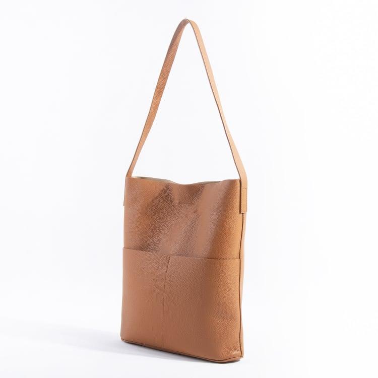 NO.2 Brown Full Grain Cow Leather Bucket Bag | Tote Bag | Shoulder Bag - www.zawearystocks.com