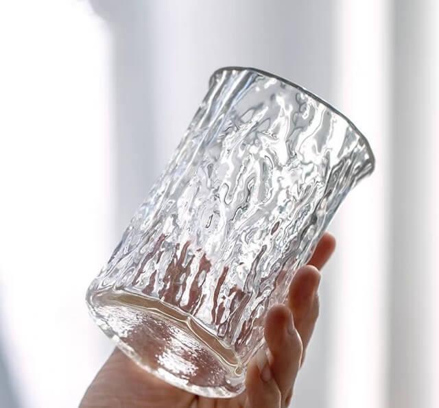 Japanese Tree Pattern Hammer Pattern Glass Water Cup - 4 pcs - www.zawearystocks.com