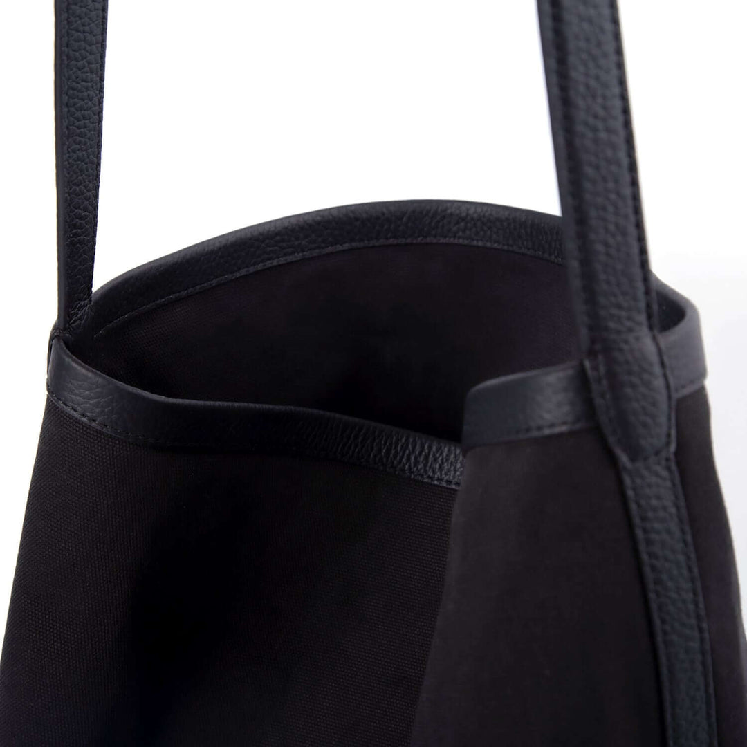 TROW Large Park Tote Bag in Cow Leather & Canvas