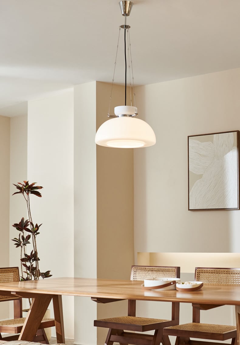 ADITI | 400mm Milk White Glass Pendant Light