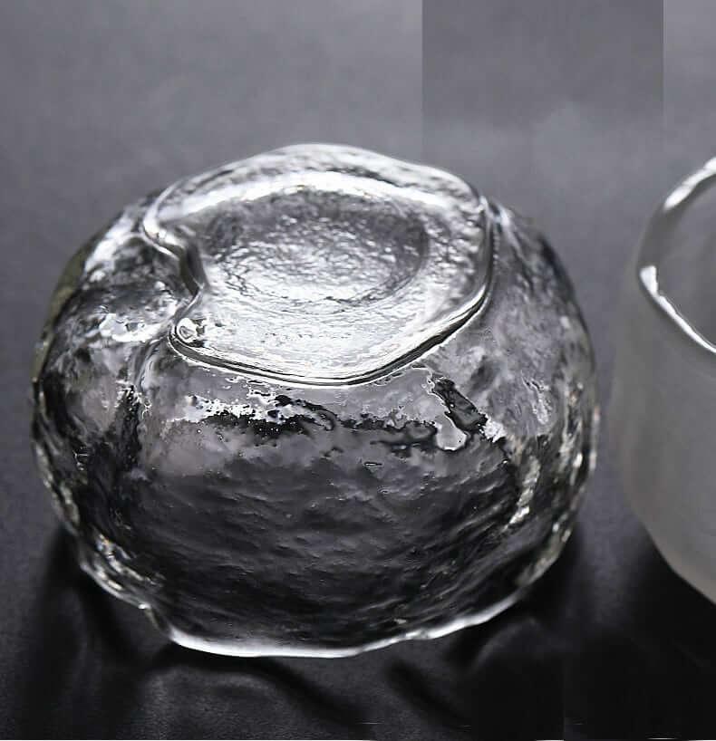 Japanese Thick Hammer Pattern Small Glass Teacup - 6 pcs - www.zawearystocks.com