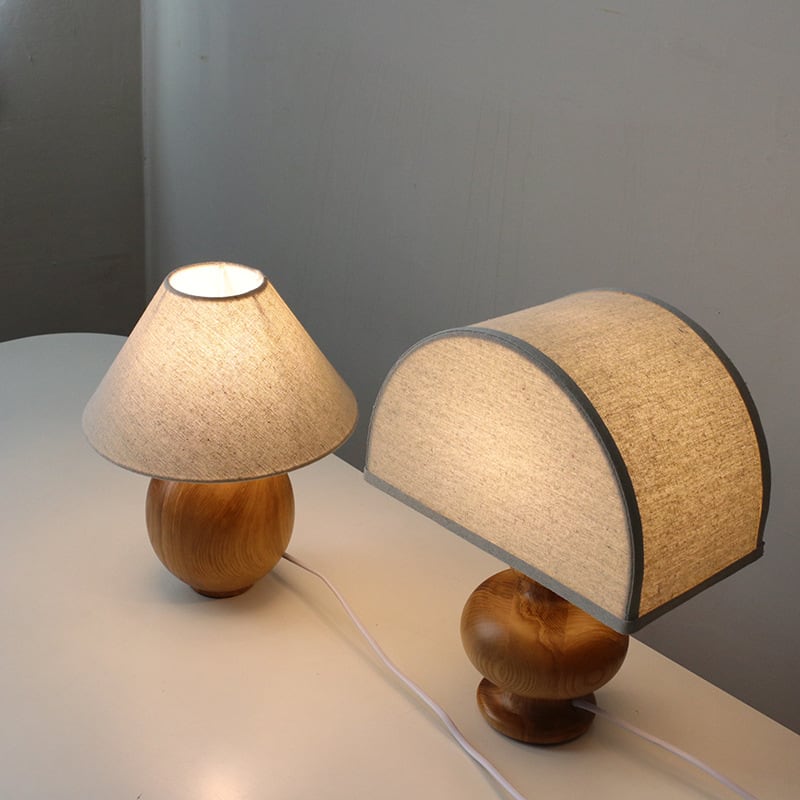 Amina - Irving Table Lamp Ash Wood with Linen