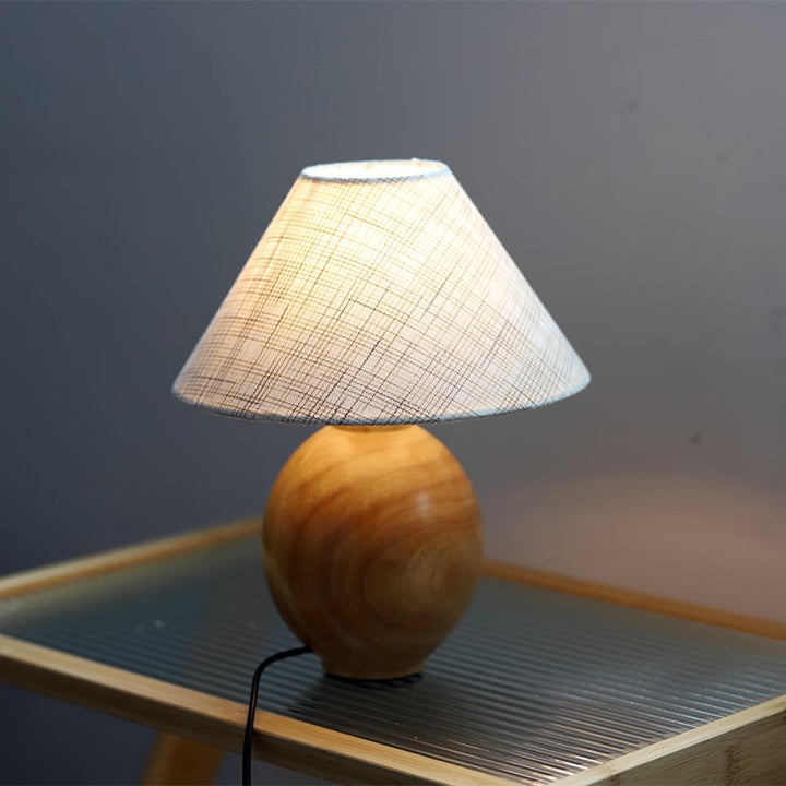 Amina - Irving Table Lamp Ash Wood with Linen