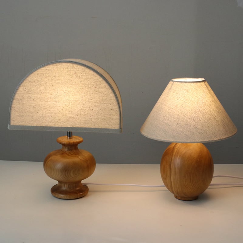 Amina - Irving Table Lamp Ash Wood with Linen