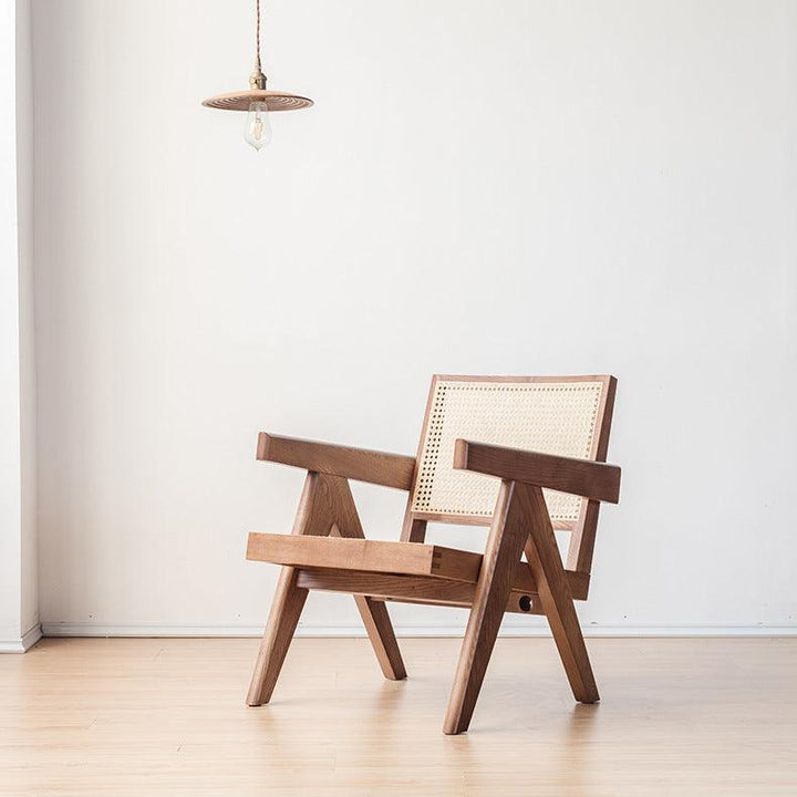 Akai Rika - Solid Wood & Rattan Lounge Chair With Armrests 70 - www.zawearystocks.com
