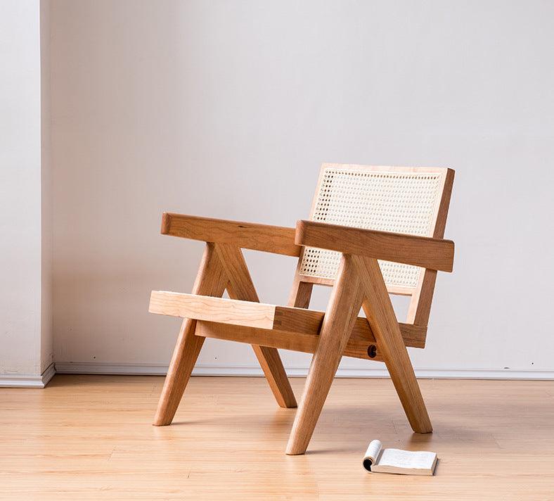 Akai Rika - Solid Wood & Rattan Lounge Chair With Armrests 70 - www.zawearystocks.com