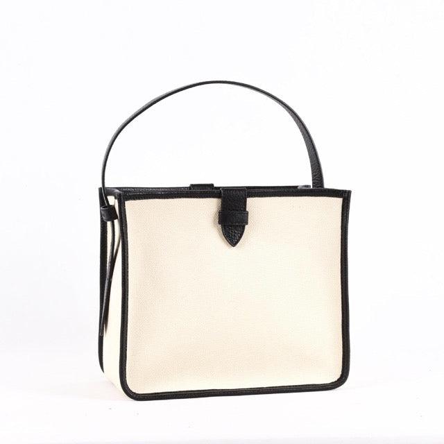 Black & White Canvas Square Large Capacity Tote Bag - www.zawearystocks.com