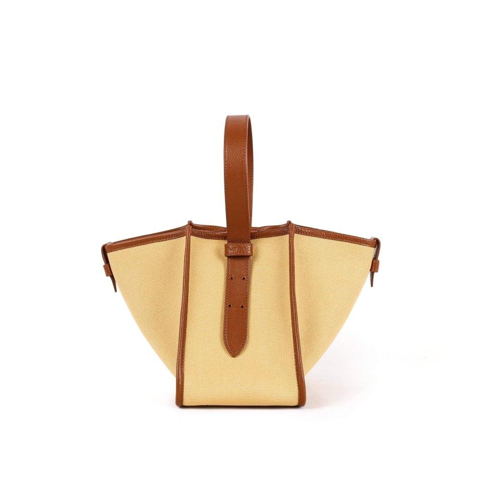 Brown & Khaki Canvas Square Large Capacity Tote Bag - www.zawearystocks.com