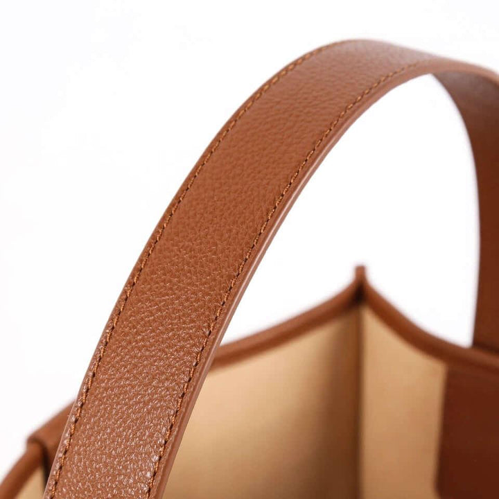 Brown & Khaki Canvas Square Large Capacity Tote Bag - www.zawearystocks.com