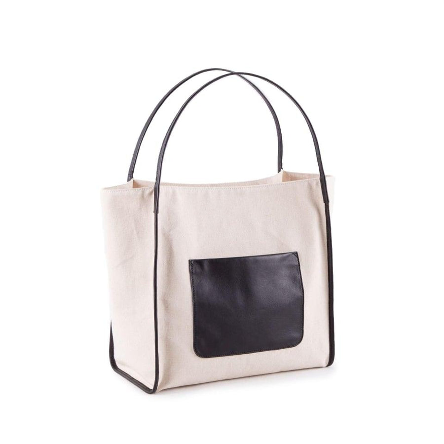 Canvas Large Capacity Handbag with Full Grain Cow Leather Hand Strap - www.zawearystocks.com