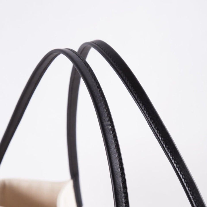 Canvas Large Capacity Handbag with Full Grain Cow Leather Hand Strap - www.zawearystocks.com