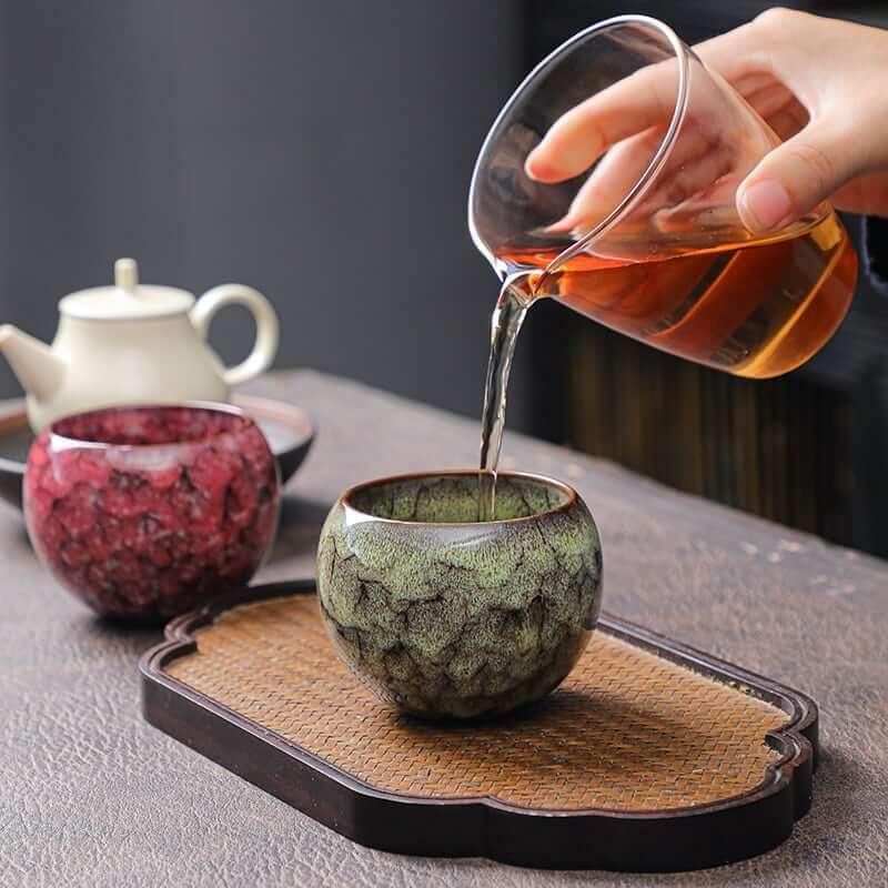 Colorful Cellar Glaze Chinese Tea Cup | Ceramic Dragon Egg Cup - www.zawearystocks.com