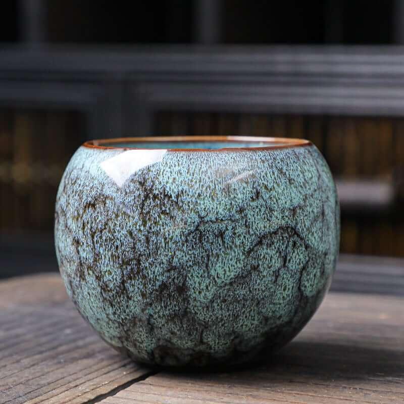 Colorful Cellar Glaze Chinese Tea Cup | Ceramic Dragon Egg Cup - www.zawearystocks.com