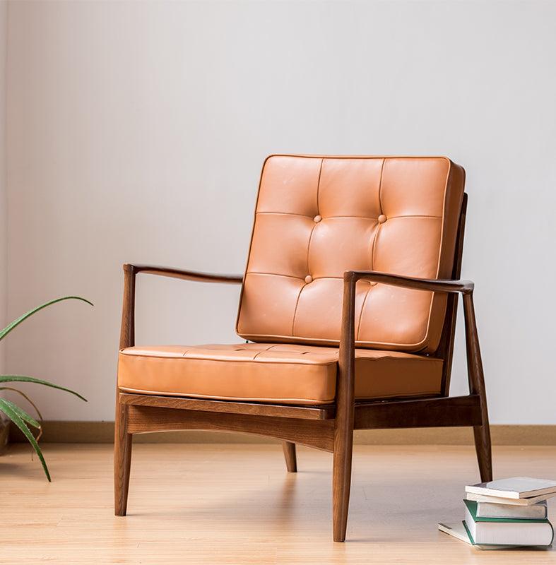 Danmer - Solid Ash Wood & Leather Armchair ｜ Reading Chair - www.zawearystocks.com