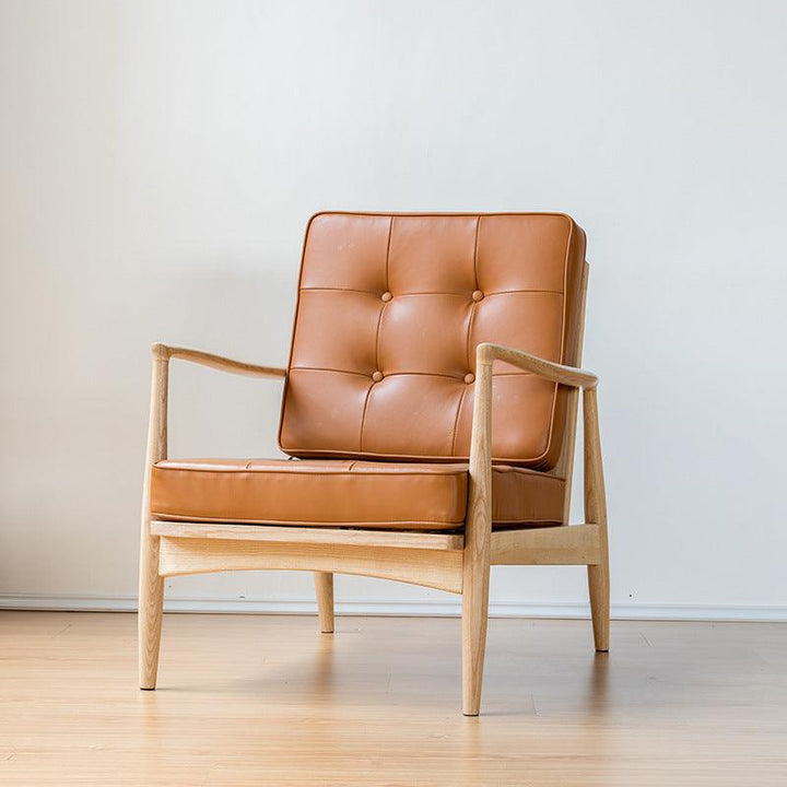 Danmer - Solid Ash Wood & Leather Armchair ｜ Reading Chair - www.zawearystocks.com