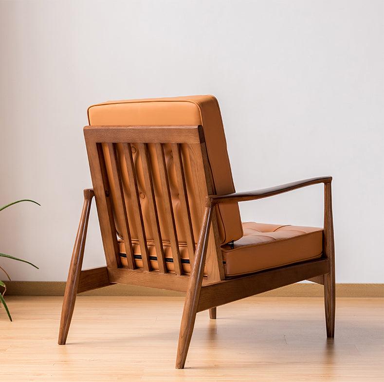 Danmer - Solid Ash Wood & Leather Armchair ｜ Reading Chair - www.zawearystocks.com