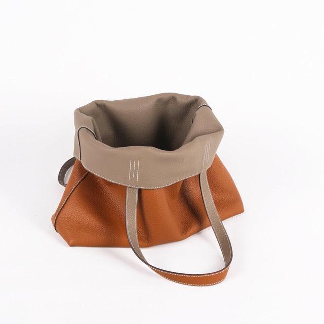 Double-sided Full Grain Cow Leather Large Capacity Tote Bag - www.zawearystocks.com